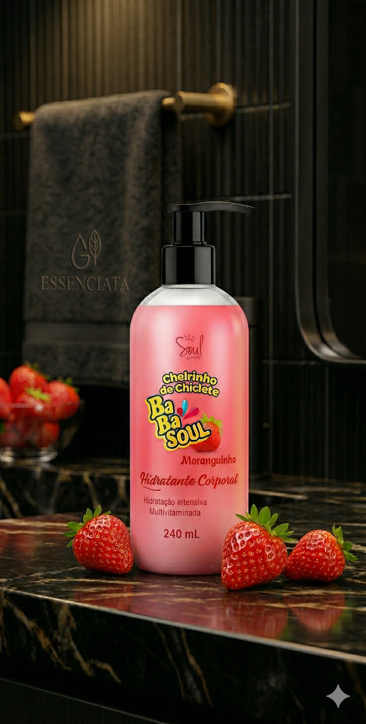Hidratante Corporal Feminino Morango BabaSoul 240ml – Hidratação Intensiva