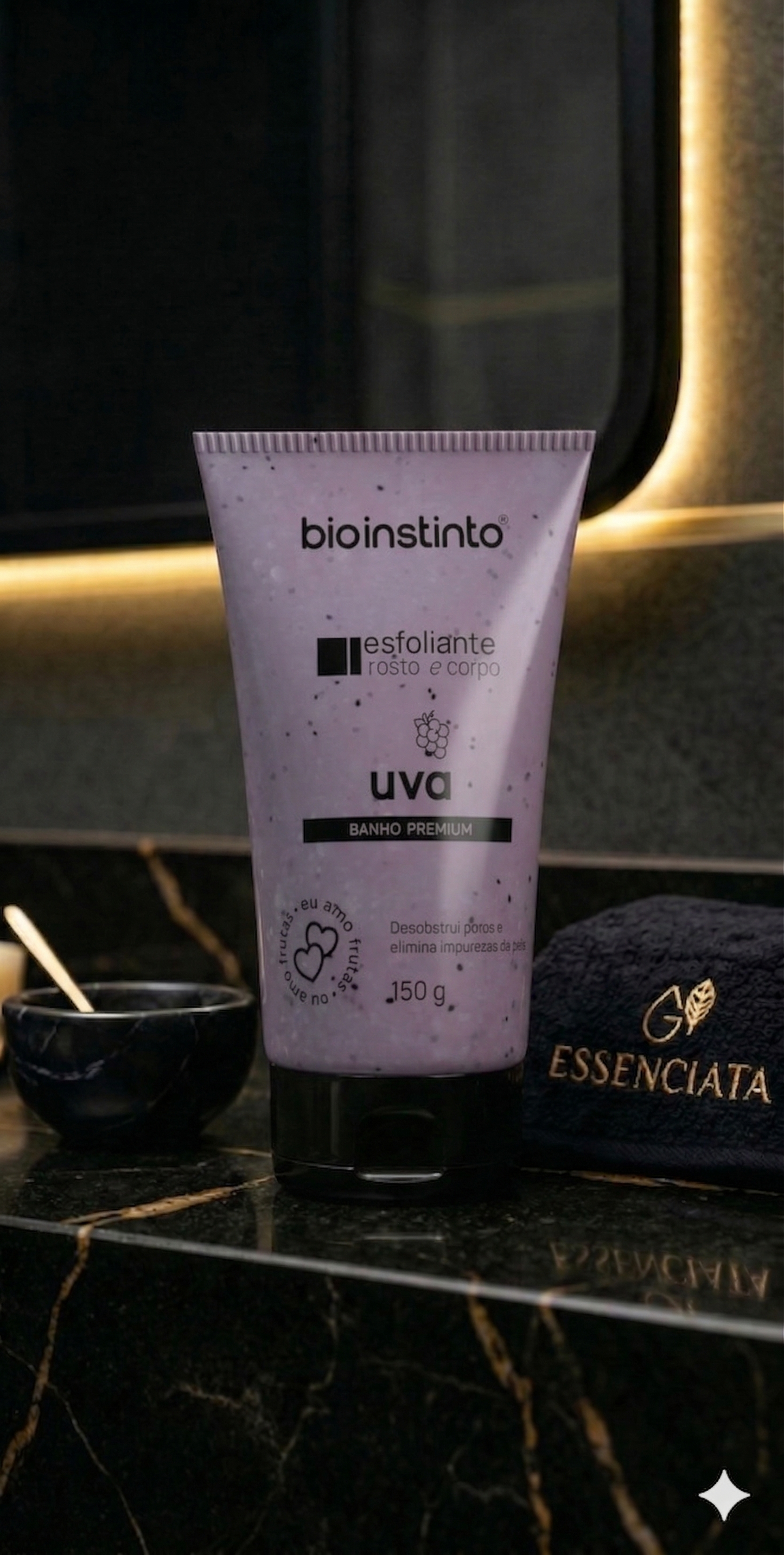 Esfoliante Corporal de Uva Hidratante – Banho Premium e Pele Macia