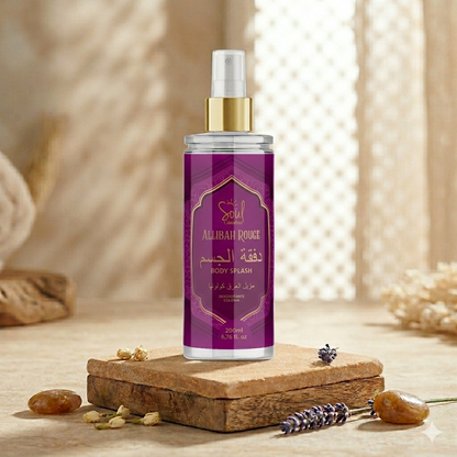 Body Splash Allibah Rouge — Desodorante Colônia Árabe 200ml