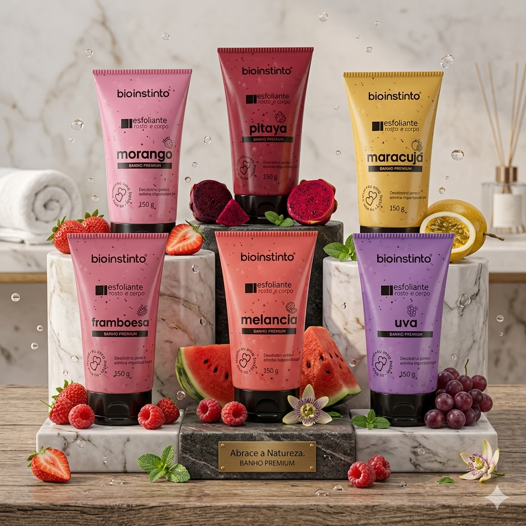 Esfoliante Corporal de Morango Hidratante – Banho Premium e Pele Macia