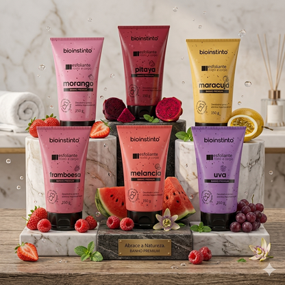 Esfoliante Corporal de Morango Hidratante – Banho Premium e Pele Macia