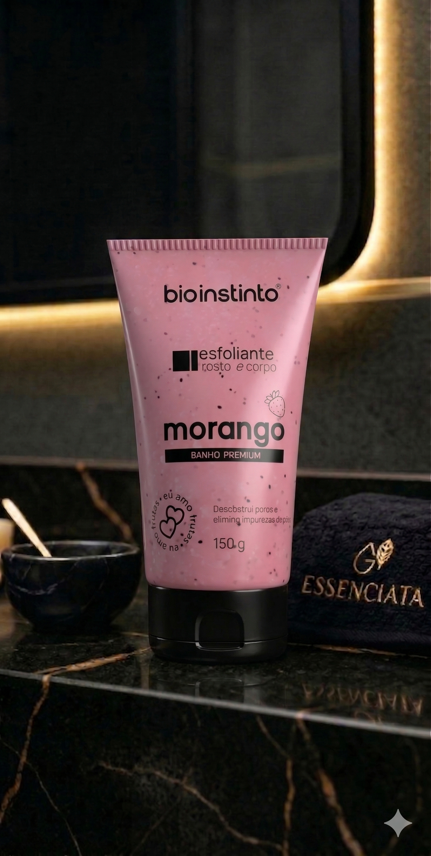 Esfoliante Corporal de Morango Hidratante – Banho Premium e Pele Macia