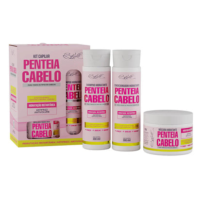 Kit Capilar Penteia Cabelo Belkit — Hidratação Instantânea, Antifrizz e Antivolume (3 Produtos)