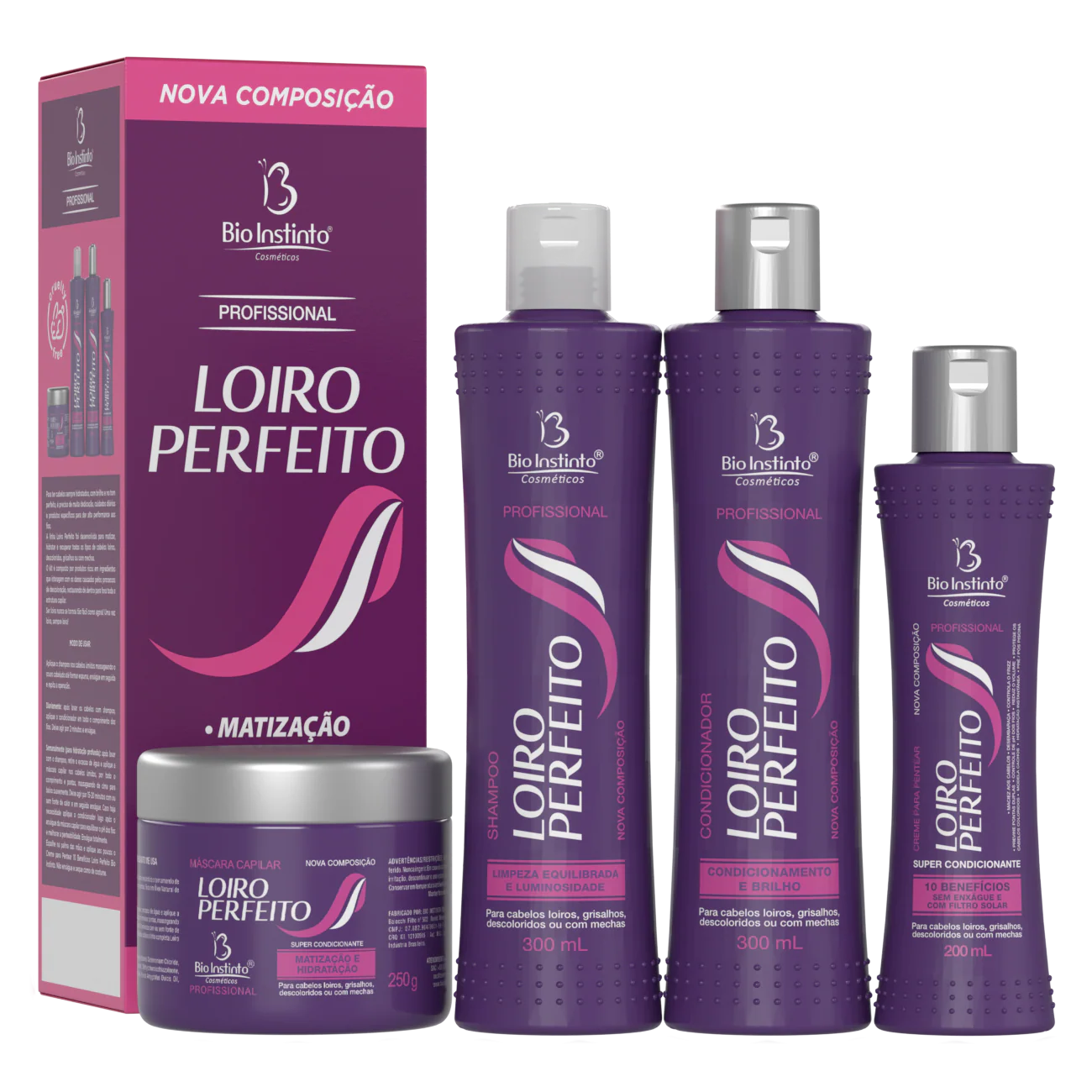 Kit Capilar Loiro Perfeito — Matizador Profissional Completo (4 Produtos)