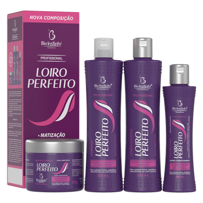 Kit Capilar Loiro Perfeito — Matizador Profissional Completo (4 Produtos)