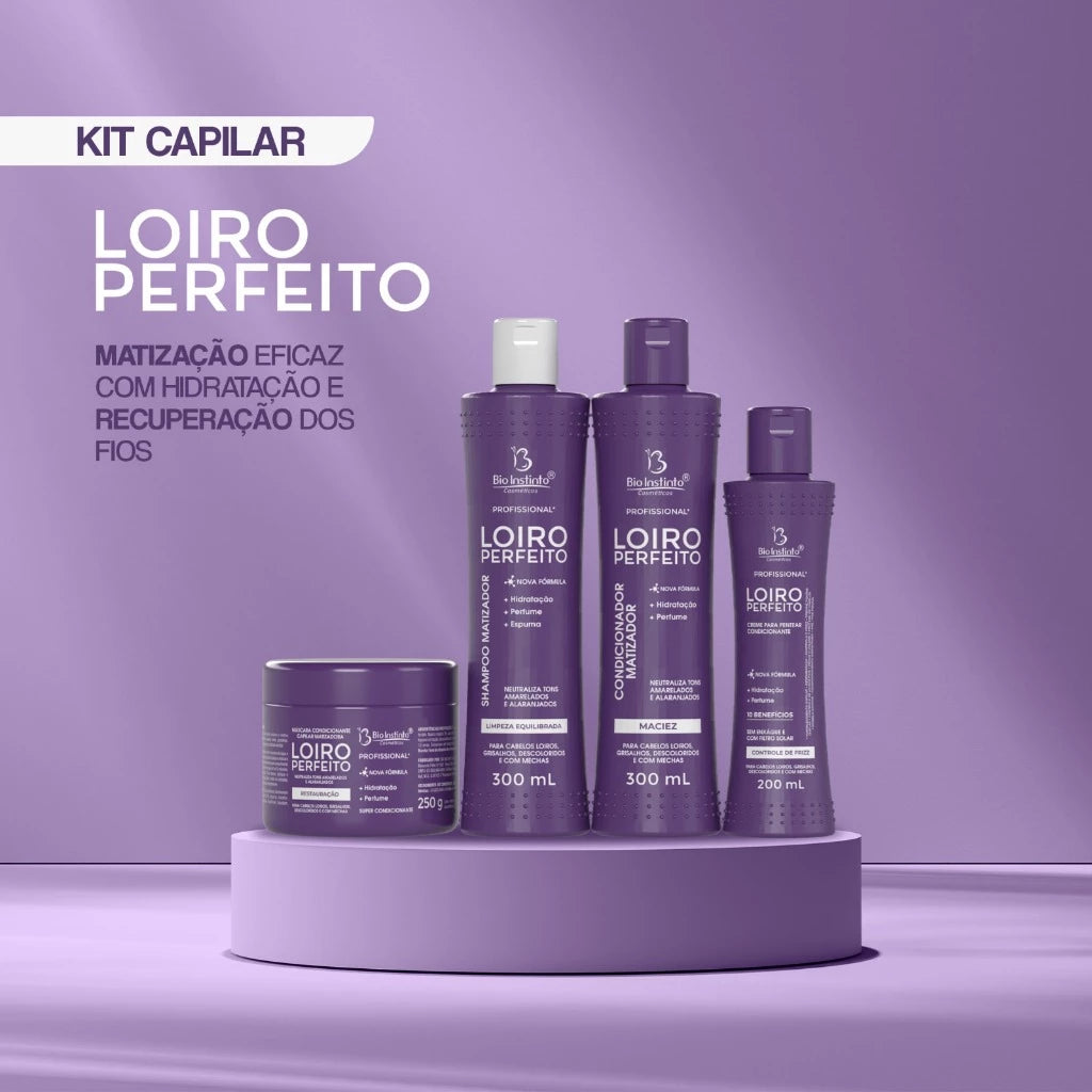 Kit Capilar Loiro Perfeito — Matizador Profissional Completo (4 Produtos)