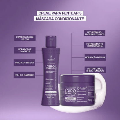 Kit Capilar Loiro Perfeito — Matizador Profissional Completo (4 Produtos)