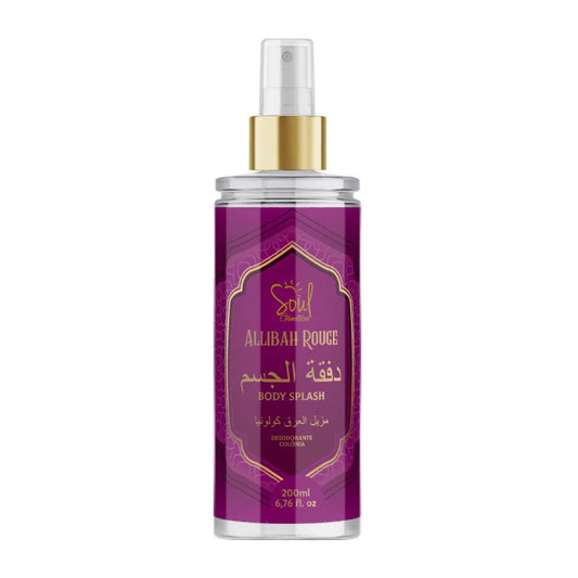 Body Splash Allibah Rouge — Desodorante Colônia Árabe 200ml