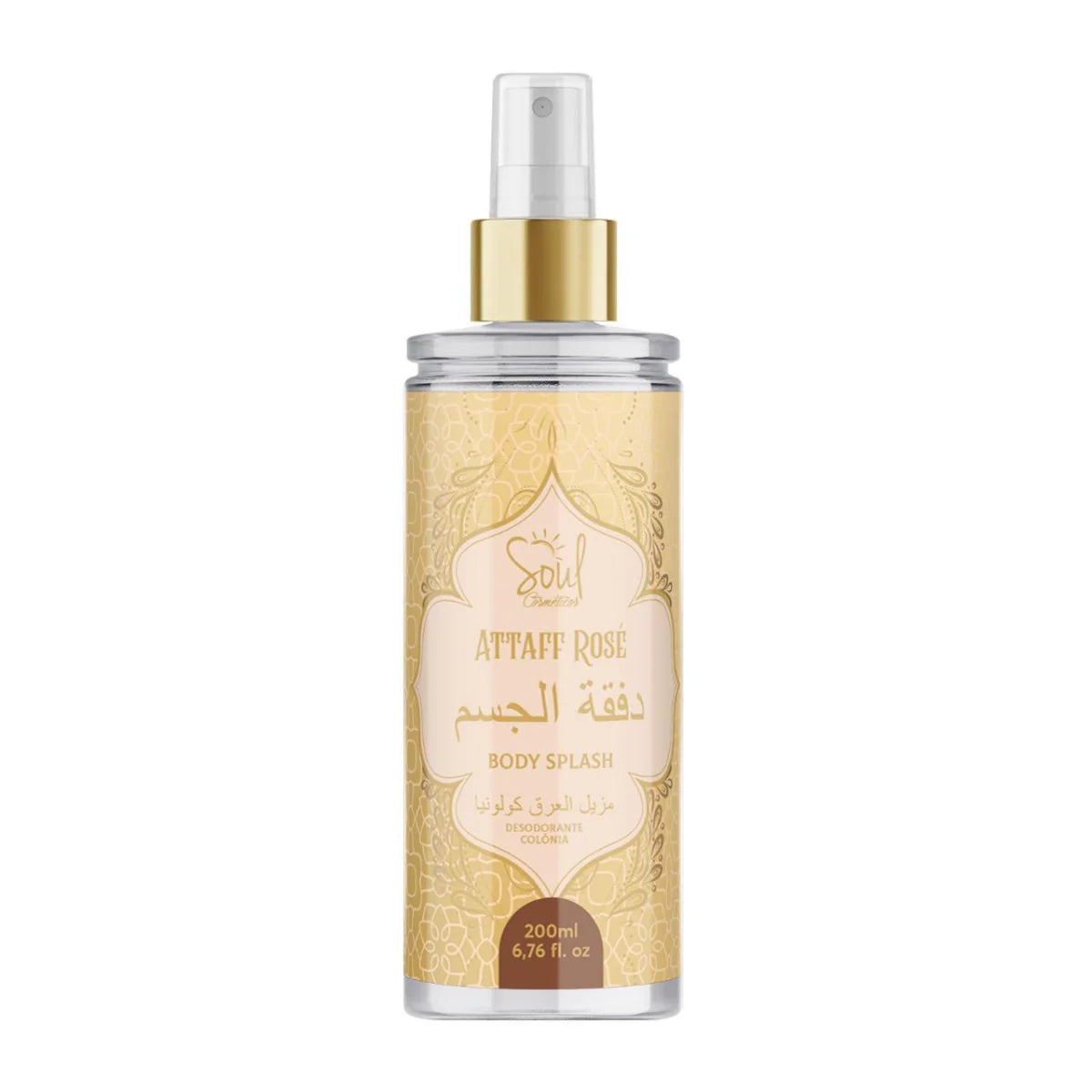 Body Splash Attaff Rose — Desodorante Colônia Árabe 200ml