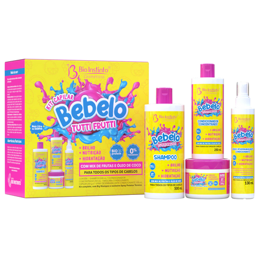 Kit Capilar Bebelo — Brilho, Nutrição e Hidratação (4 Produtos)